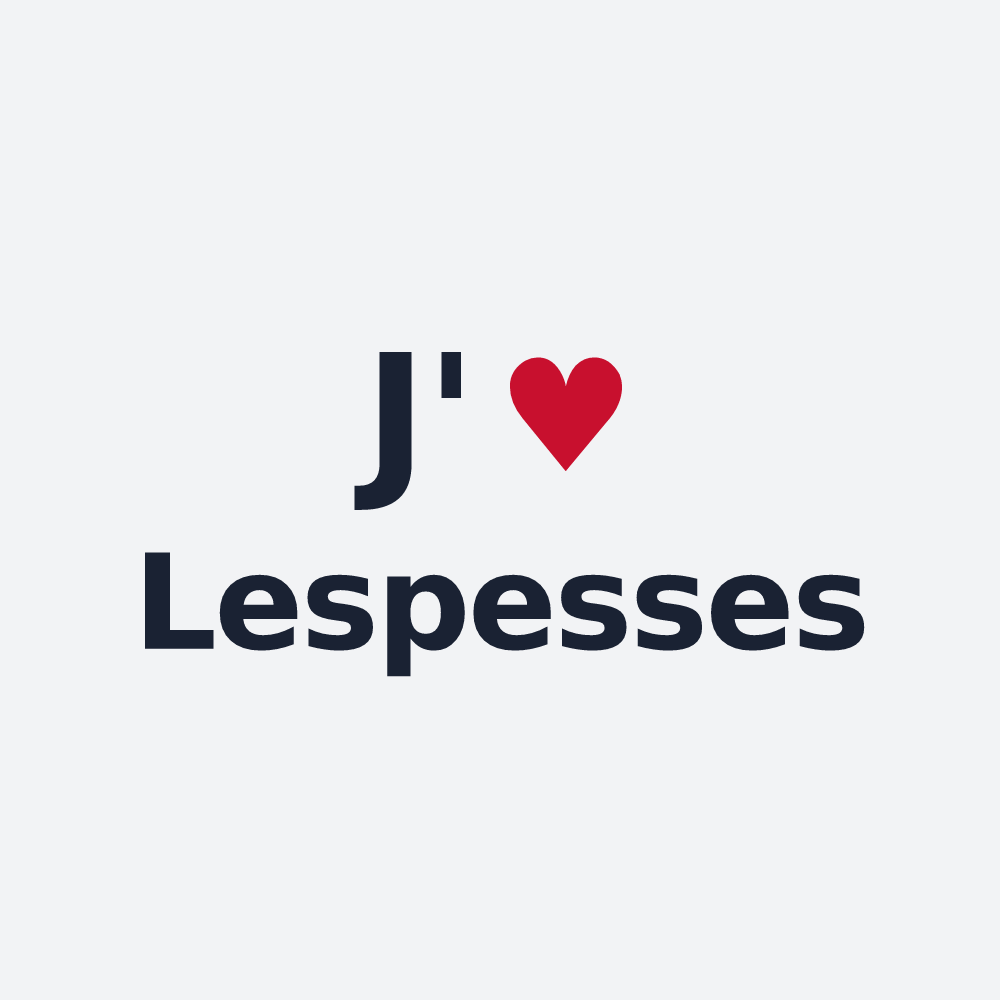 Poster personnalisé Lespesses — design « J'aime Lespesses » imprimé sur le poster