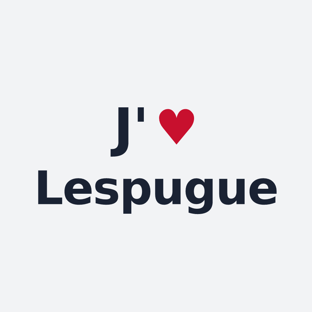Poster personnalisé Lespugue — design « J'aime Lespugue » imprimé sur le poster