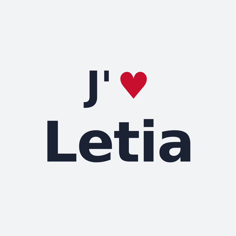 Poster personnalisé Letia — design « J'aime Letia » imprimé sur le poster