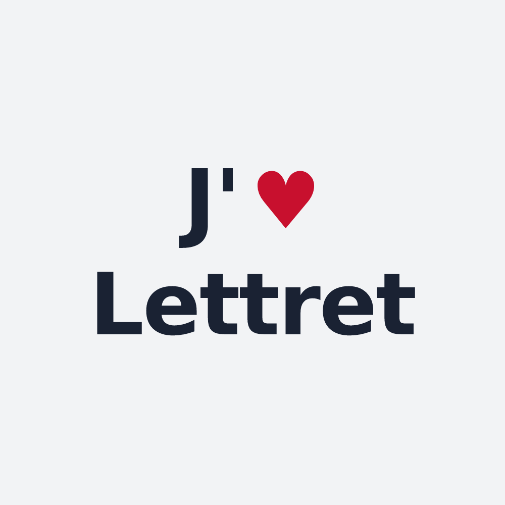 Poster personnalisé Lettret — design « J'aime Lettret » imprimé sur le poster
