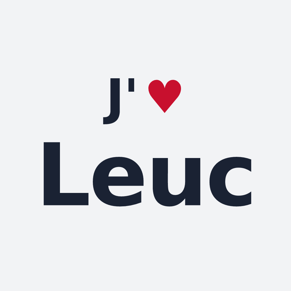 Poster personnalisé Leuc — design J'aime Leuc