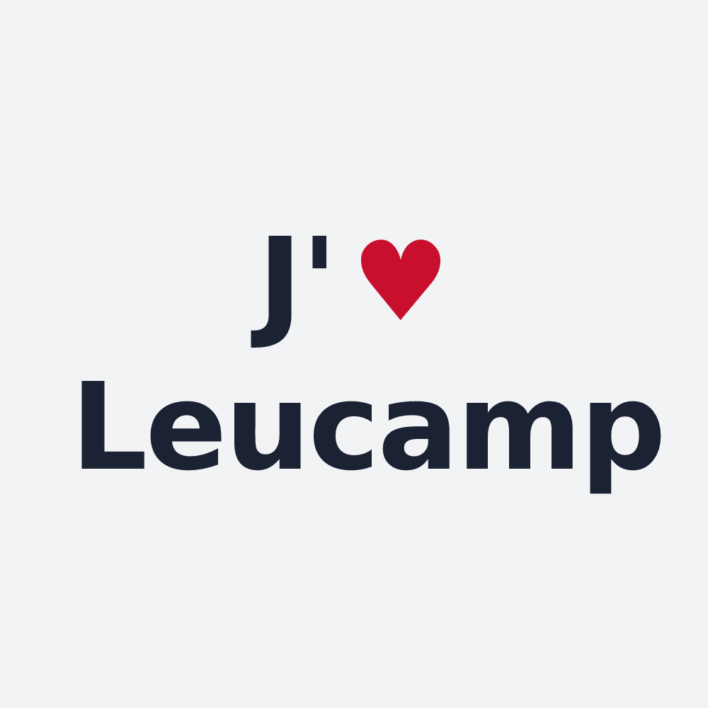 Poster personnalisé Leucamp — design « J'aime Leucamp » imprimé sur le poster