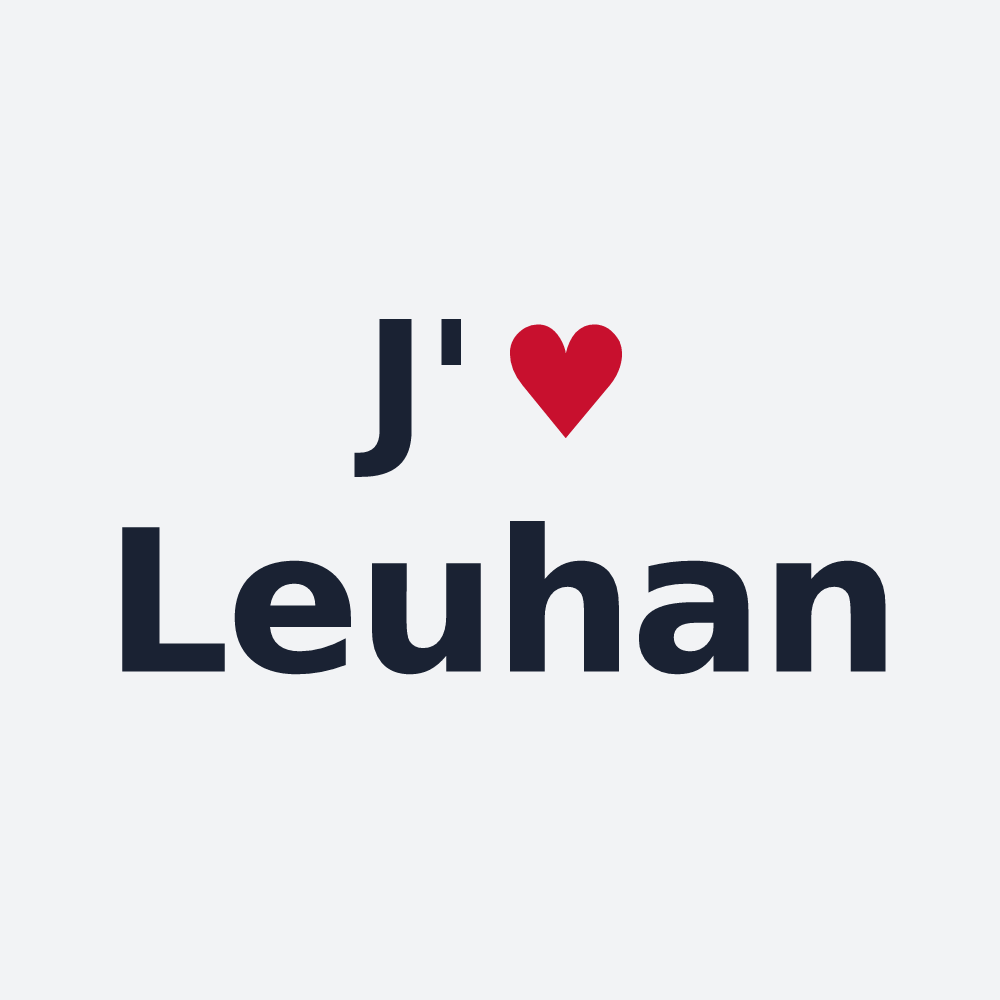 Poster personnalisé Leuhan — design « J'aime Leuhan » imprimé sur le poster