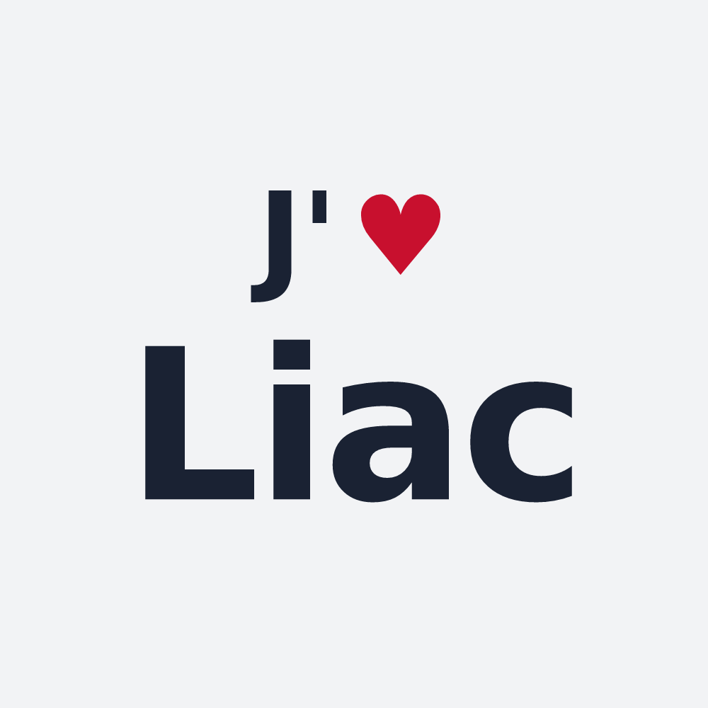 Poster personnalisé Liac — design « J'aime Liac » imprimé sur le poster