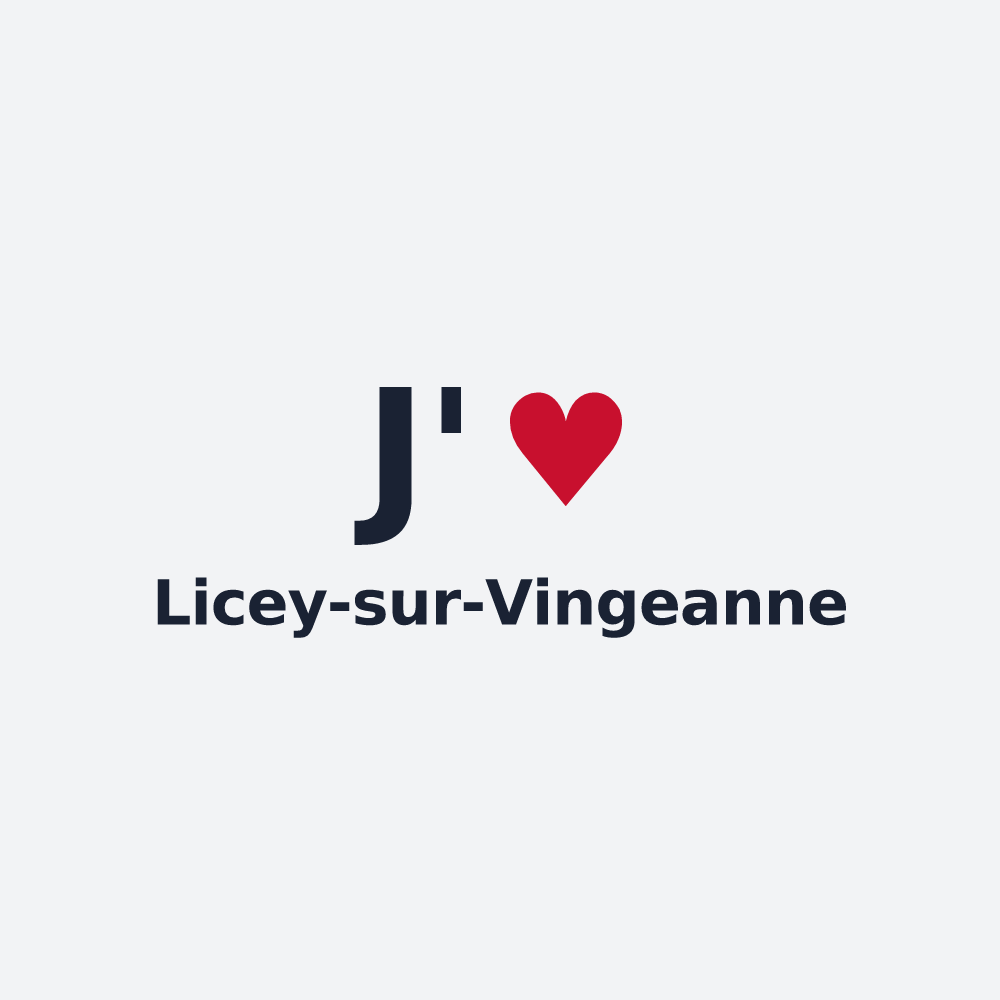 Poster personnalisé Licey-sur-Vingeanne — design « J'aime Licey-sur-Vingeanne » imprimé sur le poster