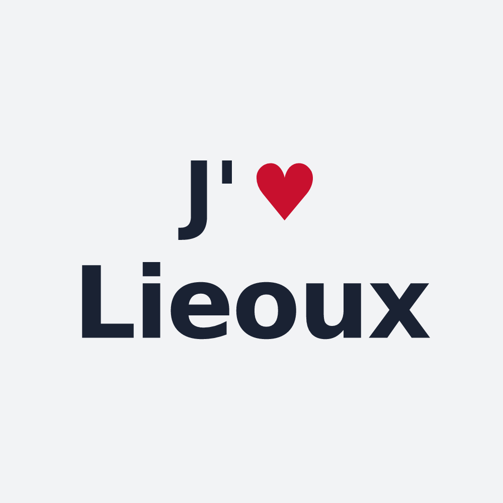 Poster personnalisé Lieoux — design « J'aime Lieoux » imprimé sur le poster