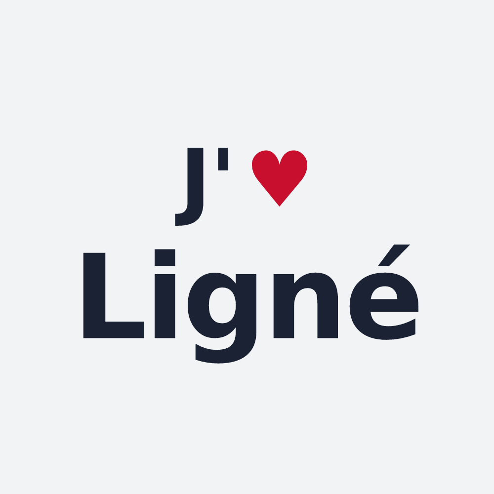 Poster personnalisé Ligné — design « J'aime Ligné » imprimé sur le poster
