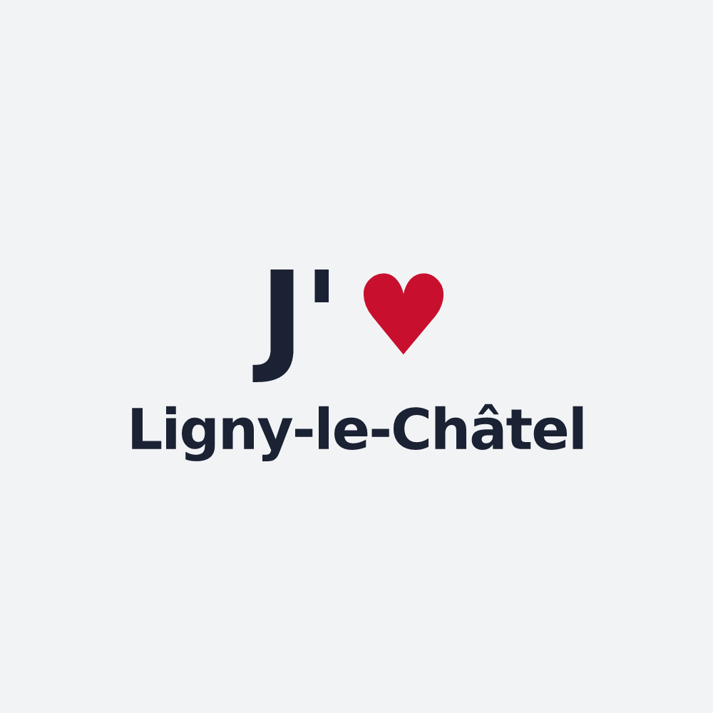 Poster personnalisé Ligny-le-Châtel — design « J'aime Ligny-le-Châtel » imprimé sur le poster
