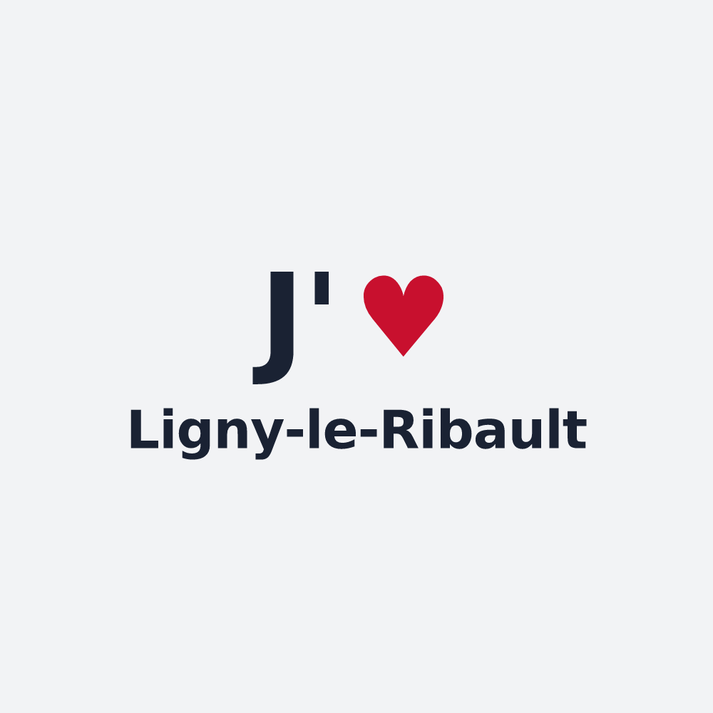 Poster personnalisé Ligny-le-Ribault — design J'aime Ligny-le-Ribault