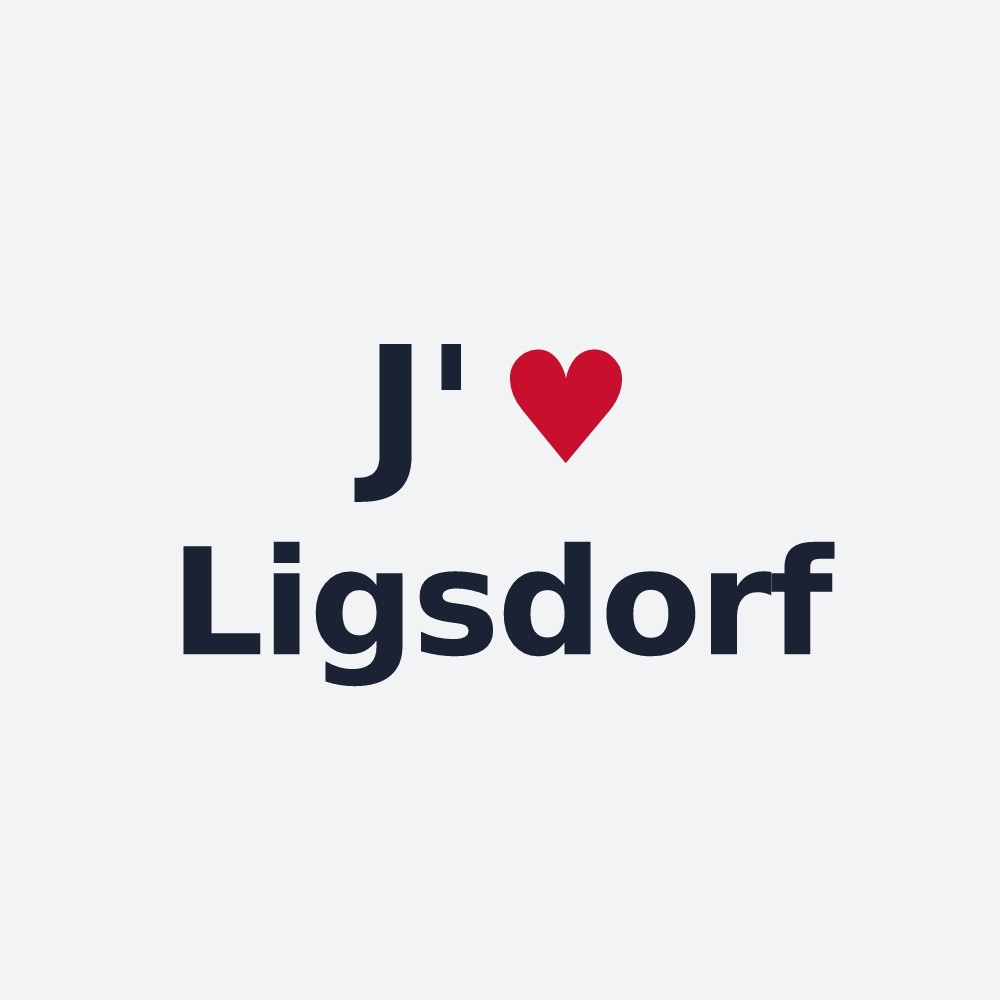 Poster personnalisé Ligsdorf — design « J'aime Ligsdorf » imprimé sur le poster