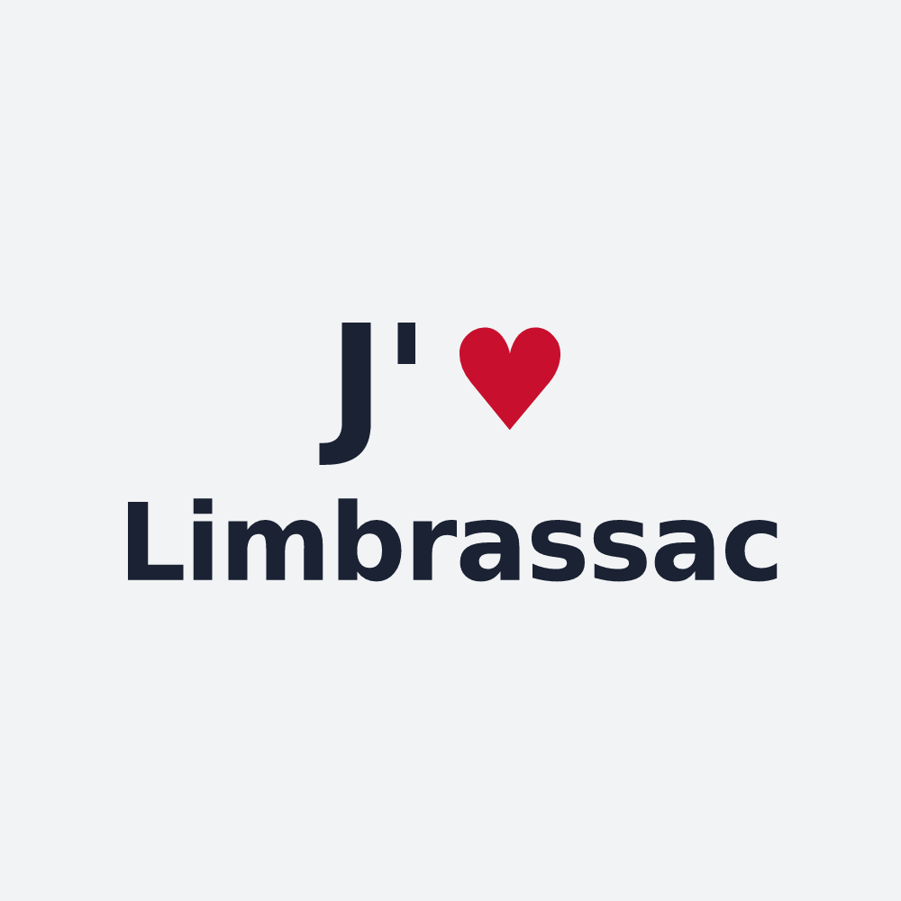 Poster personnalisé Limbrassac — design « J'aime Limbrassac » imprimé sur le poster