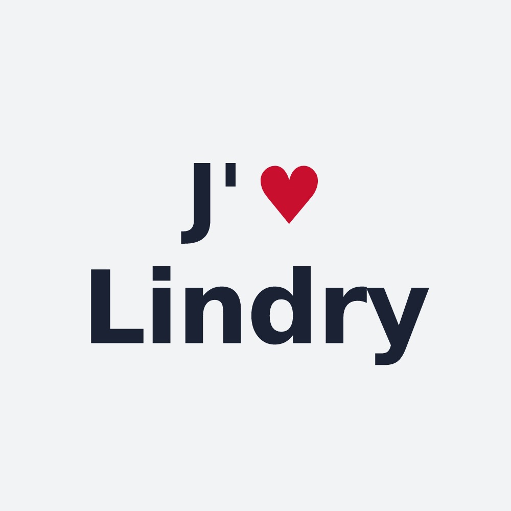 Poster personnalisé Lindry — design « J'aime Lindry » imprimé sur le poster