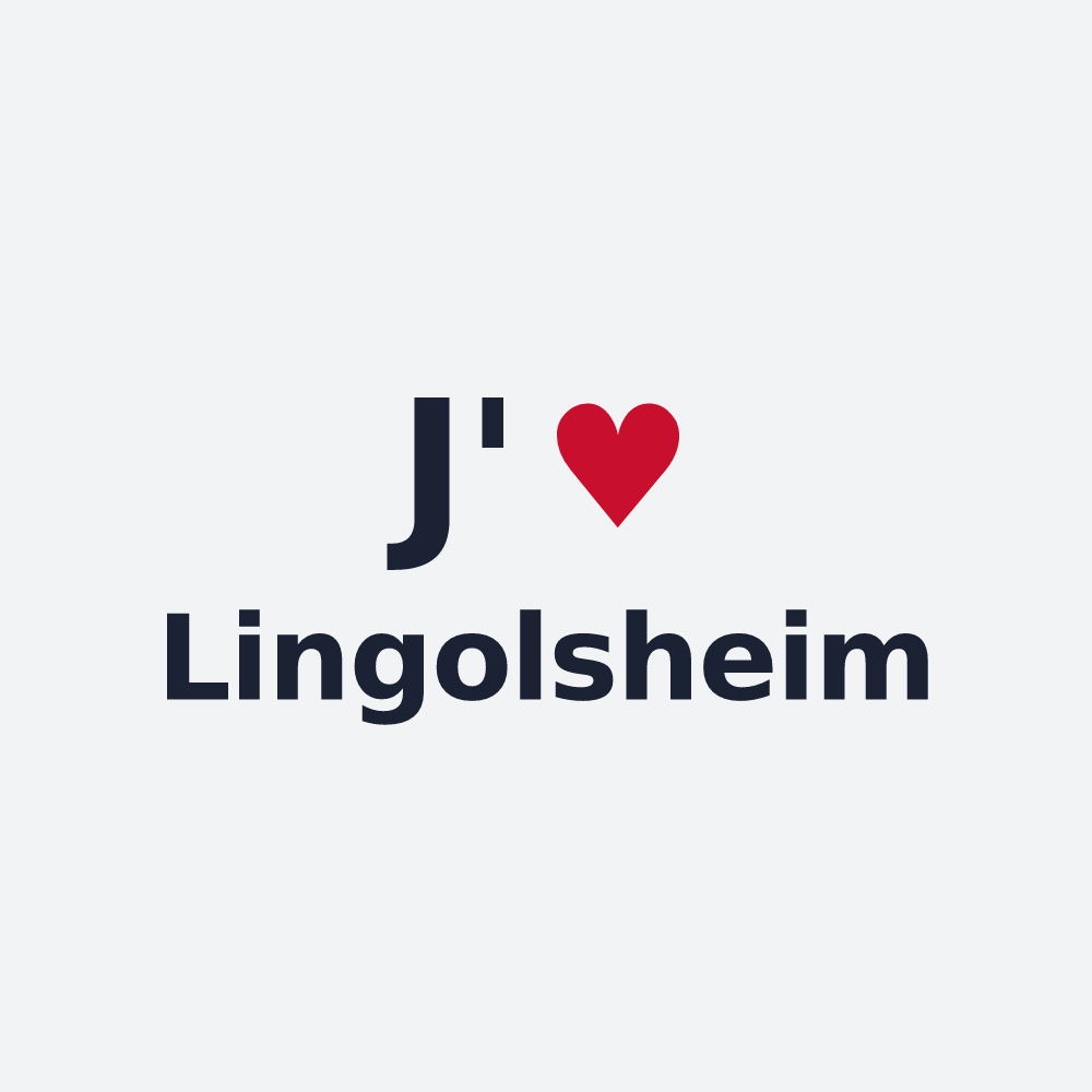 Poster personnalisé Lingolsheim — design « J'aime Lingolsheim » imprimé sur le poster