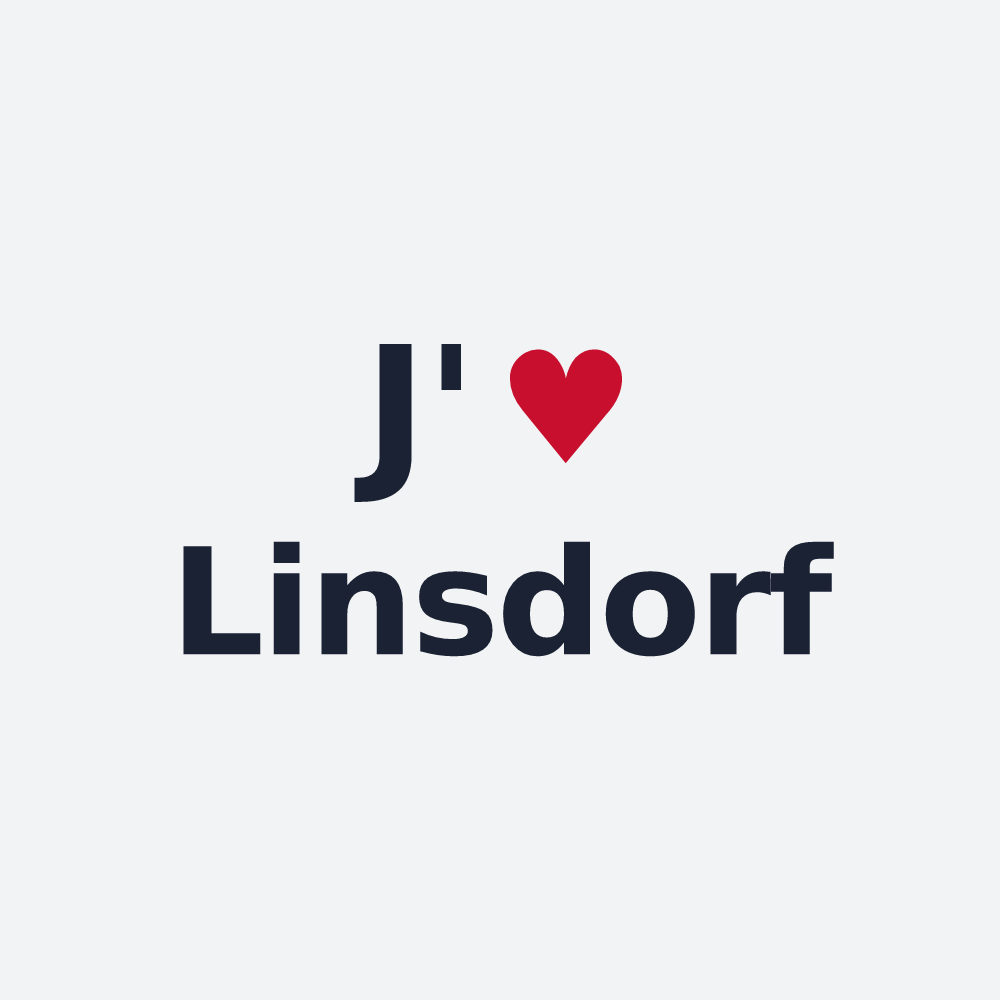 Poster personnalisé Linsdorf — design J'aime Linsdorf