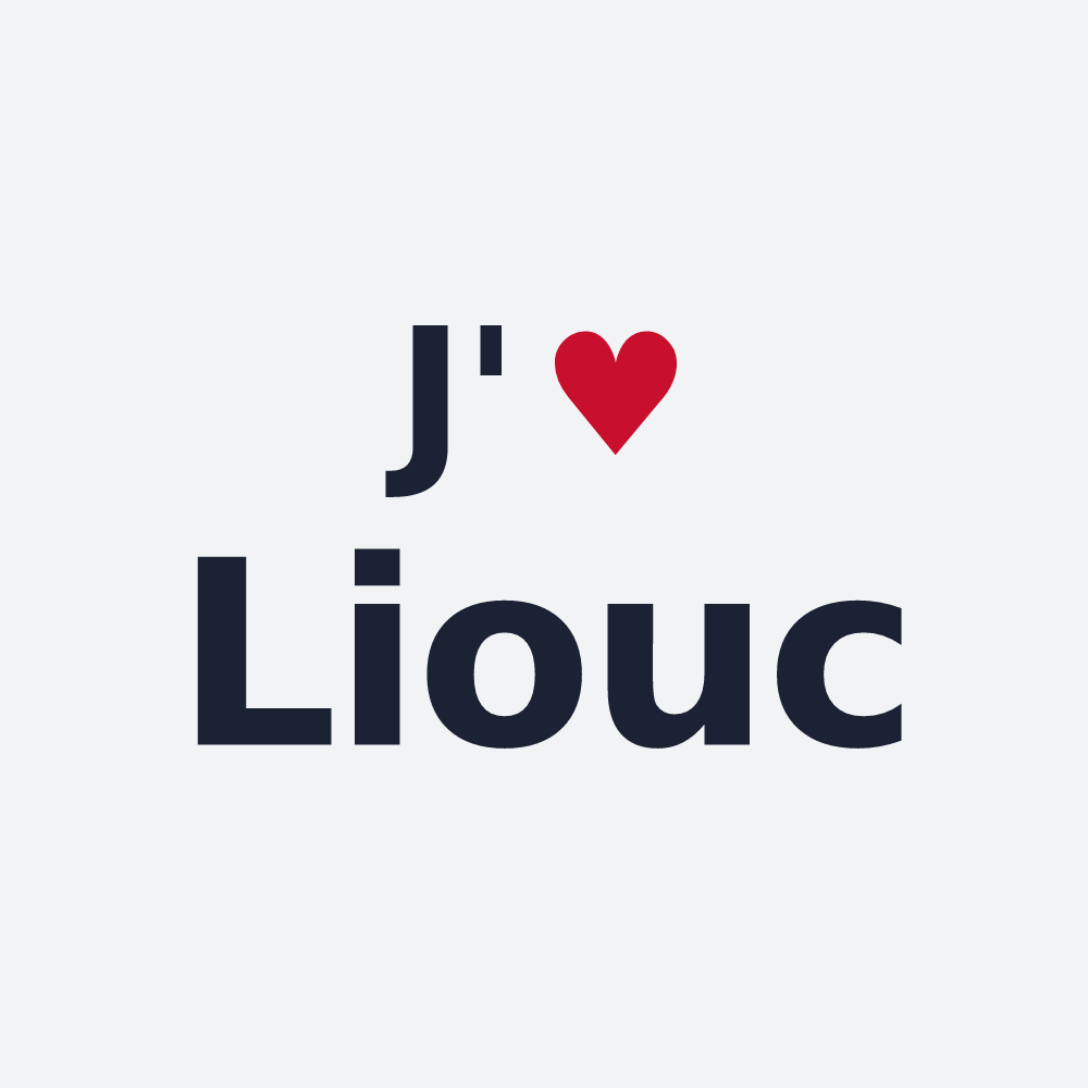 Poster personnalisé Liouc — design « J'aime Liouc » imprimé sur le poster