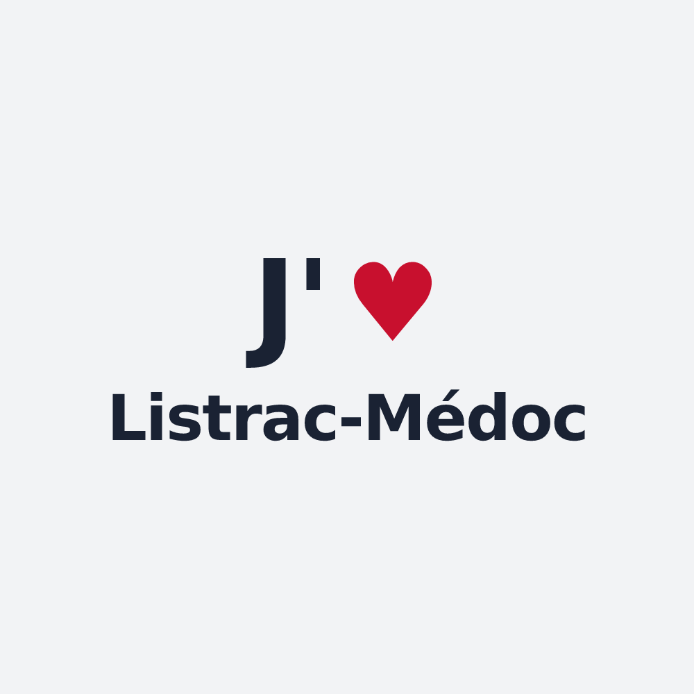 Poster personnalisé Listrac-Médoc — design « J'aime Listrac-Médoc » imprimé sur le poster