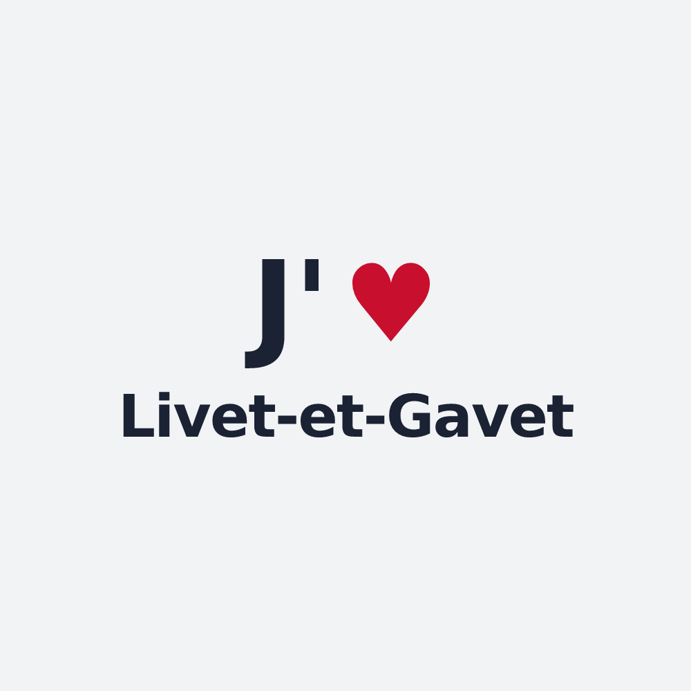 Poster personnalisé Livet-et-Gavet — design « J'aime Livet-et-Gavet » imprimé sur le poster