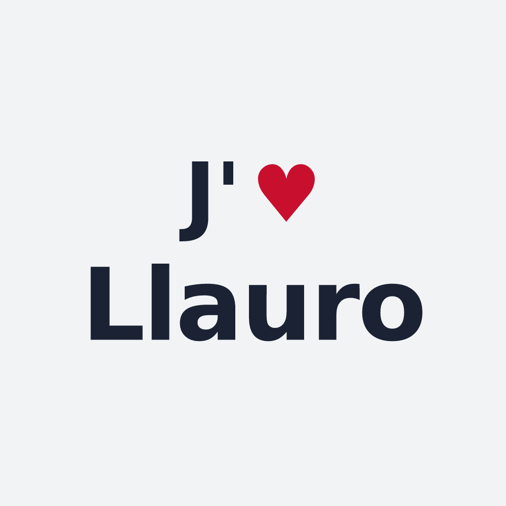 Poster personnalisé Llauro — design « J'aime Llauro » imprimé sur le poster