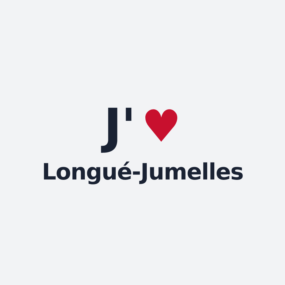 Poster personnalisé Longué-Jumelles — design J'aime Longué-Jumelles
