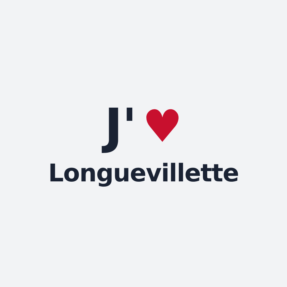 Poster personnalisé Longuevillette — design « J'aime Longuevillette » imprimé sur le poster