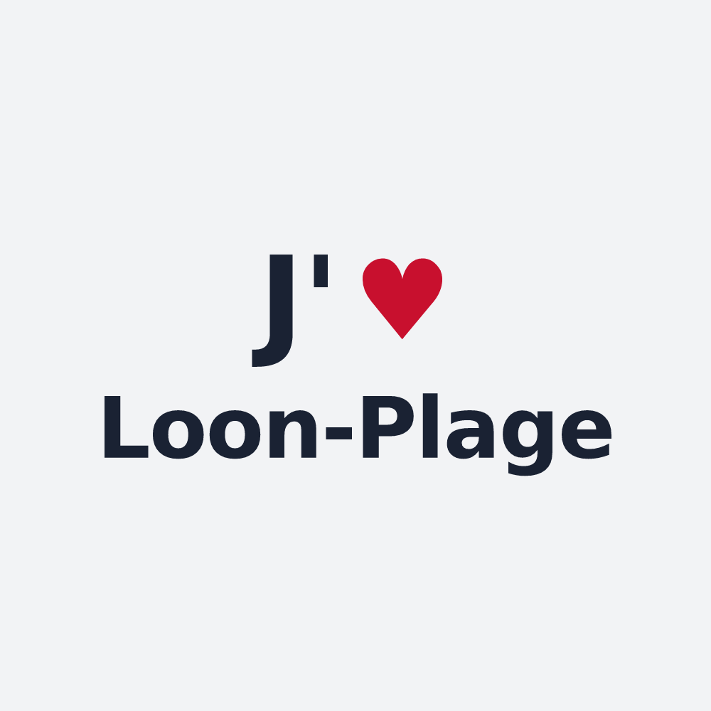 Poster personnalisé Loon-Plage — design « J'aime Loon-Plage » imprimé sur le poster
