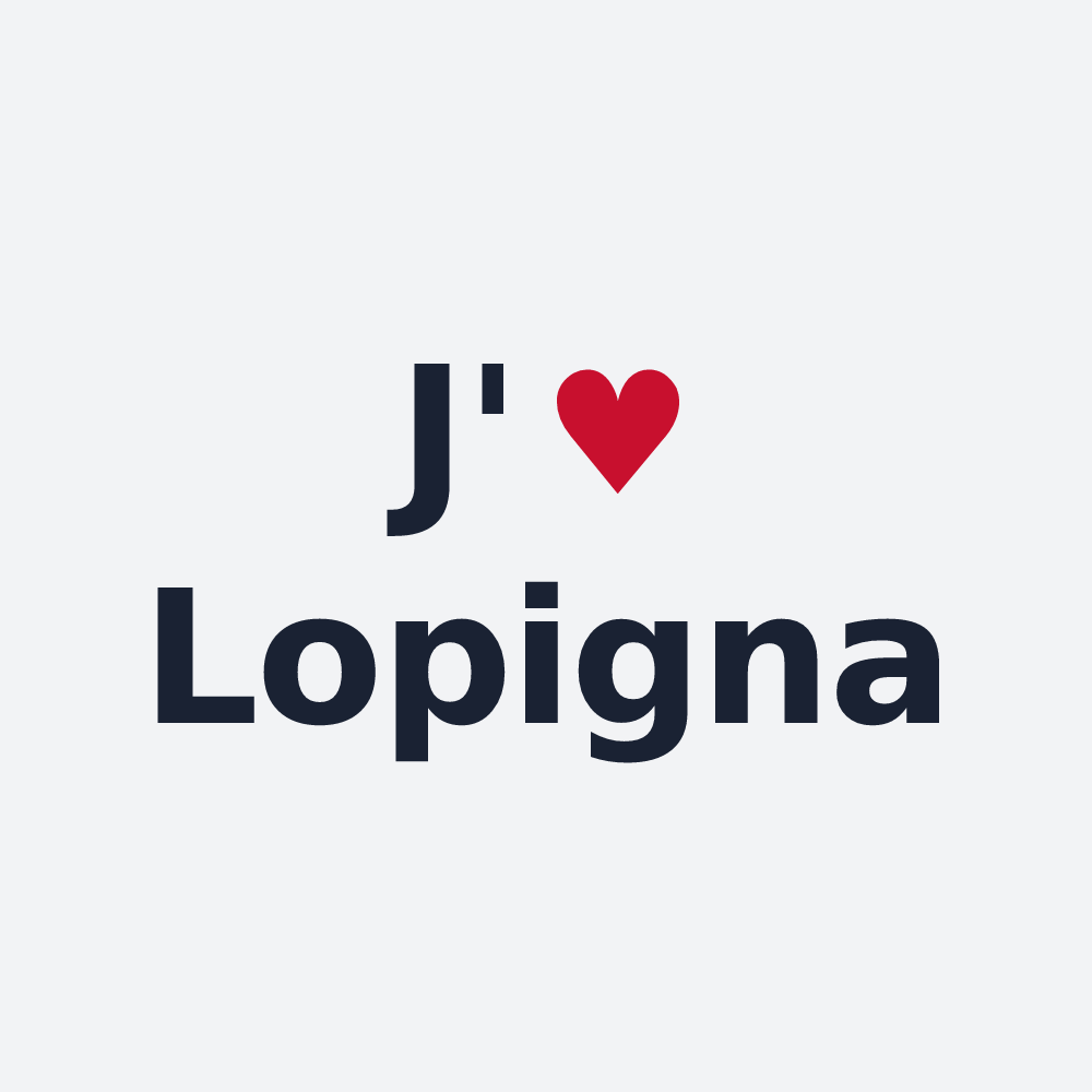 Poster personnalisé Lopigna — design « J'aime Lopigna » imprimé sur le poster