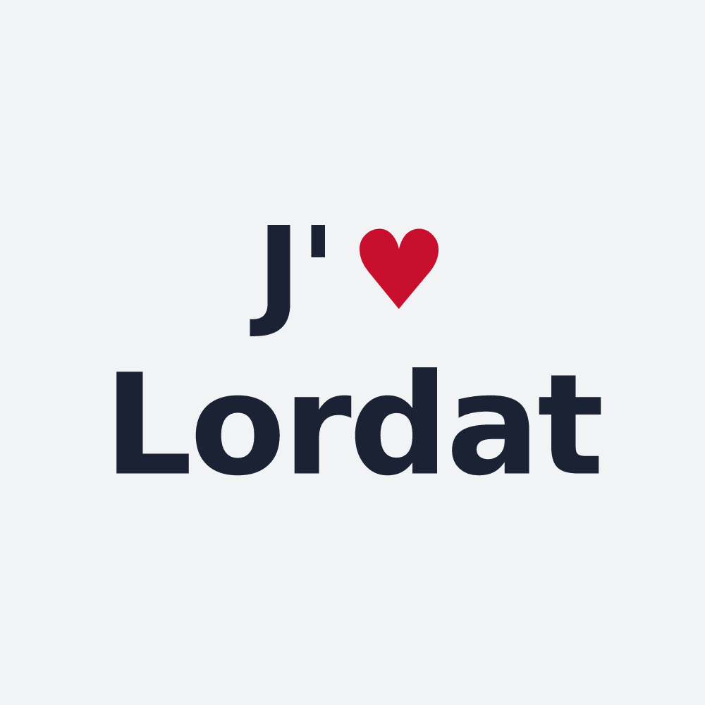 Poster personnalisé Lordat — design J'aime Lordat