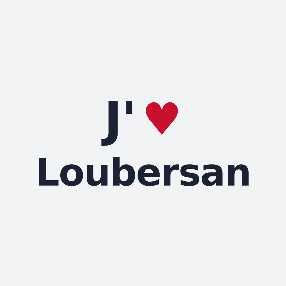 Poster personnalisé Loubersan — design « J'aime Loubersan » imprimé sur le poster