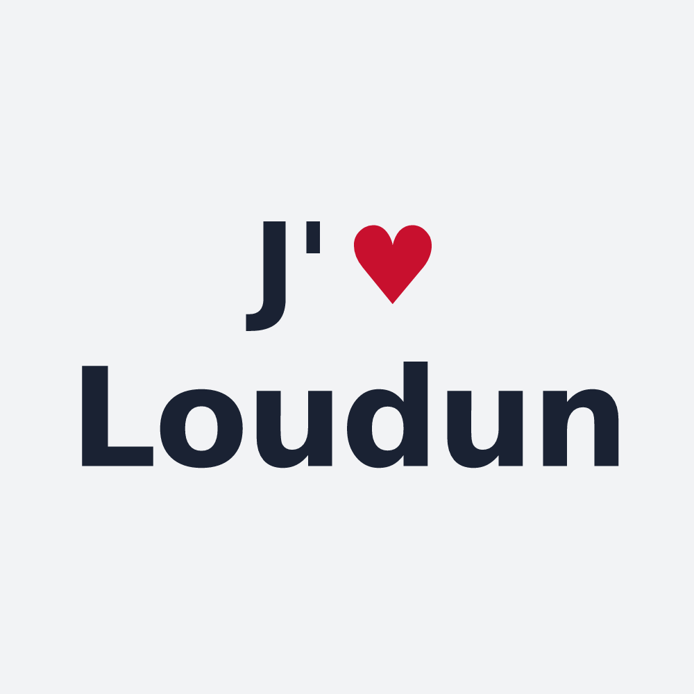 Poster personnalisé Loudun — design « J'aime Loudun » imprimé sur le poster