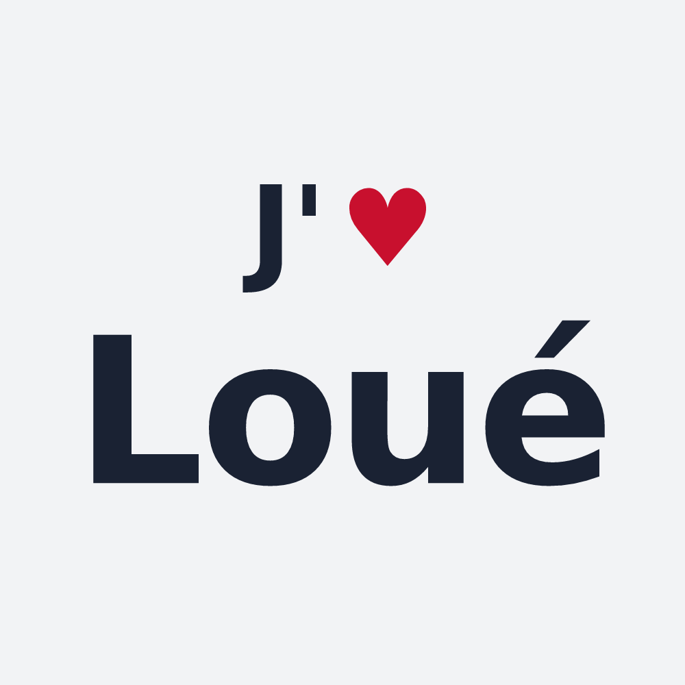 Poster personnalisé Loué — design « J'aime Loué » imprimé sur le poster