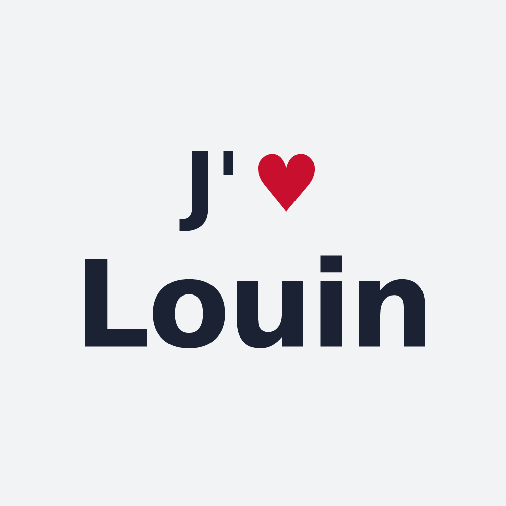 Poster personnalisé Louin — design « J'aime Louin » imprimé sur le poster