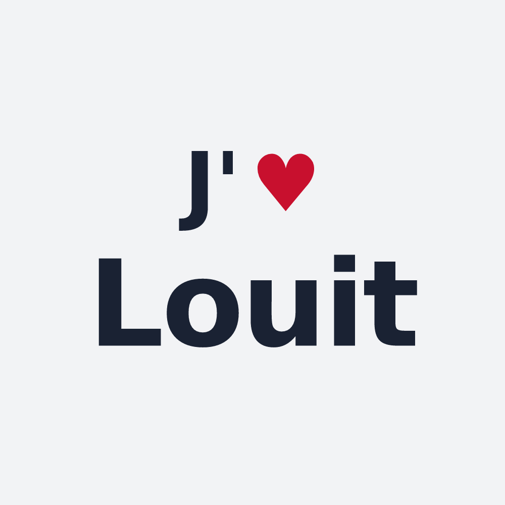 Poster personnalisé Louit — design « J'aime Louit » imprimé sur le poster