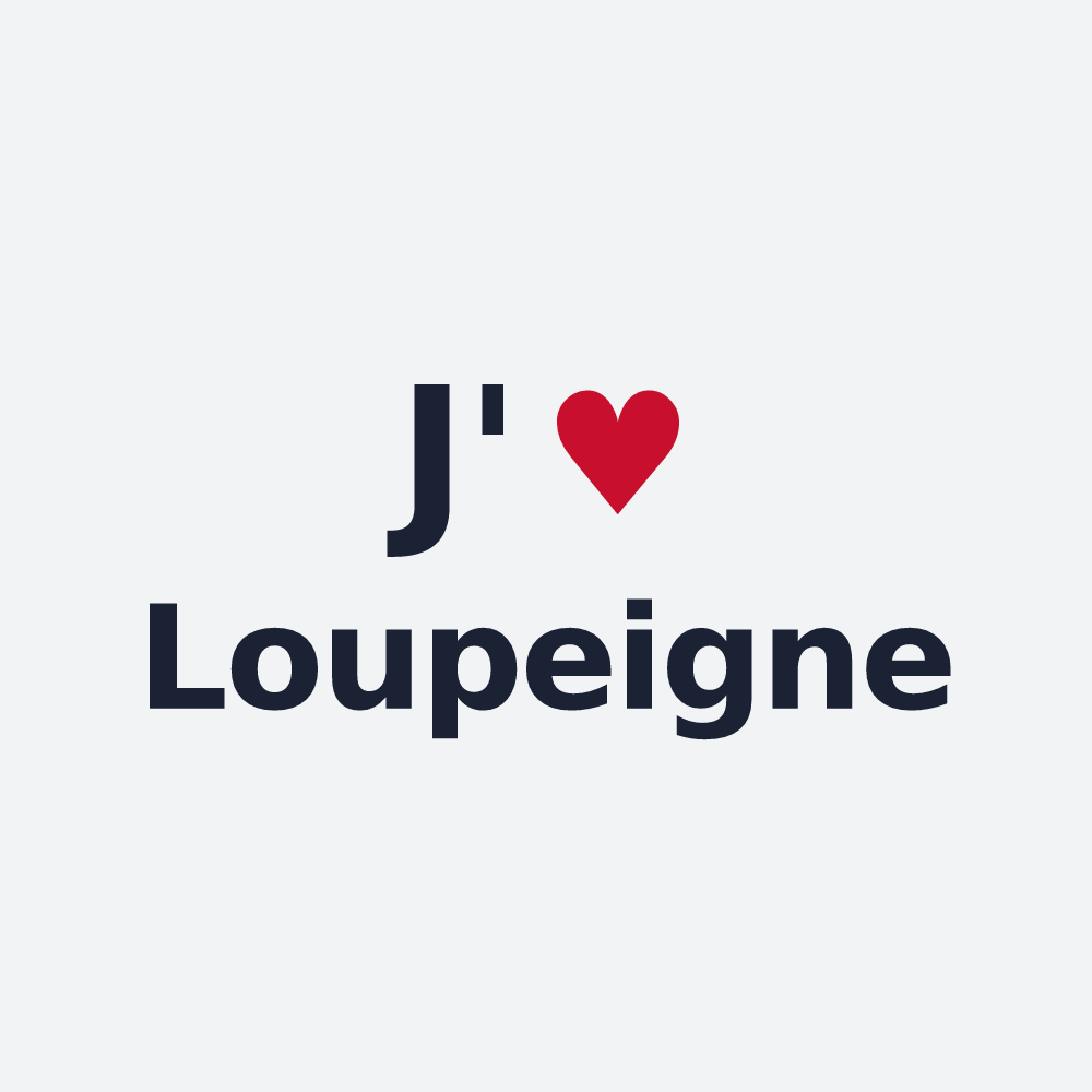Poster personnalisé Loupeigne — design J'aime Loupeigne