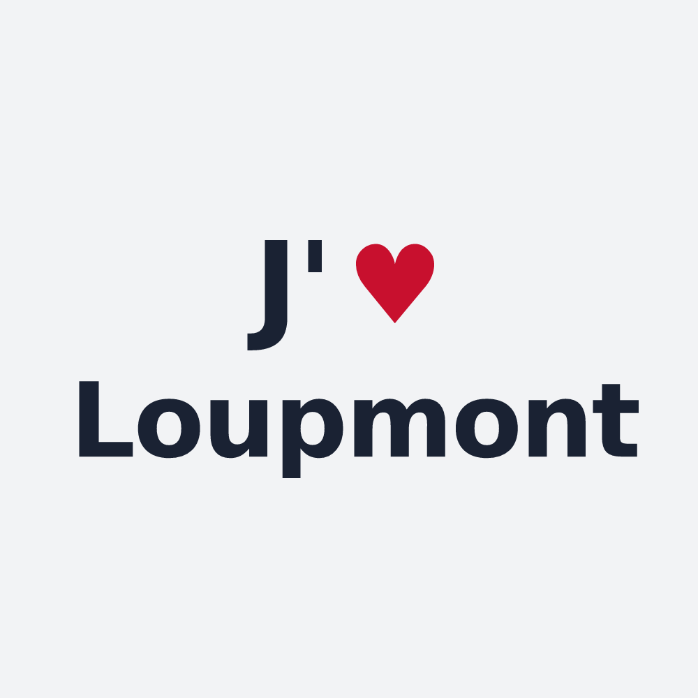Poster personnalisé Loupmont — design J'aime Loupmont