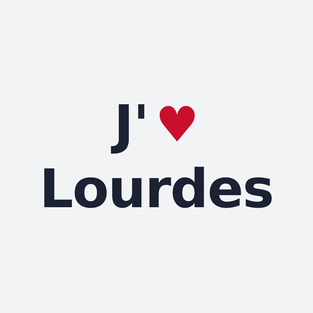 Poster personnalisé Lourdes — design J'aime Lourdes