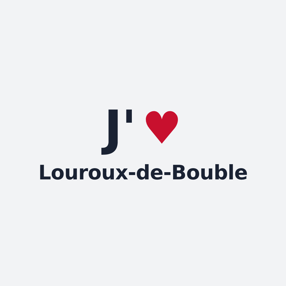 Poster personnalisé Louroux-de-Bouble — design « J'aime Louroux-de-Bouble » imprimé sur le poster