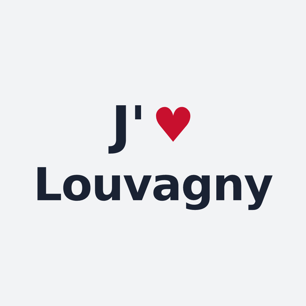 Poster personnalisé Louvagny — design « J'aime Louvagny » imprimé sur le poster