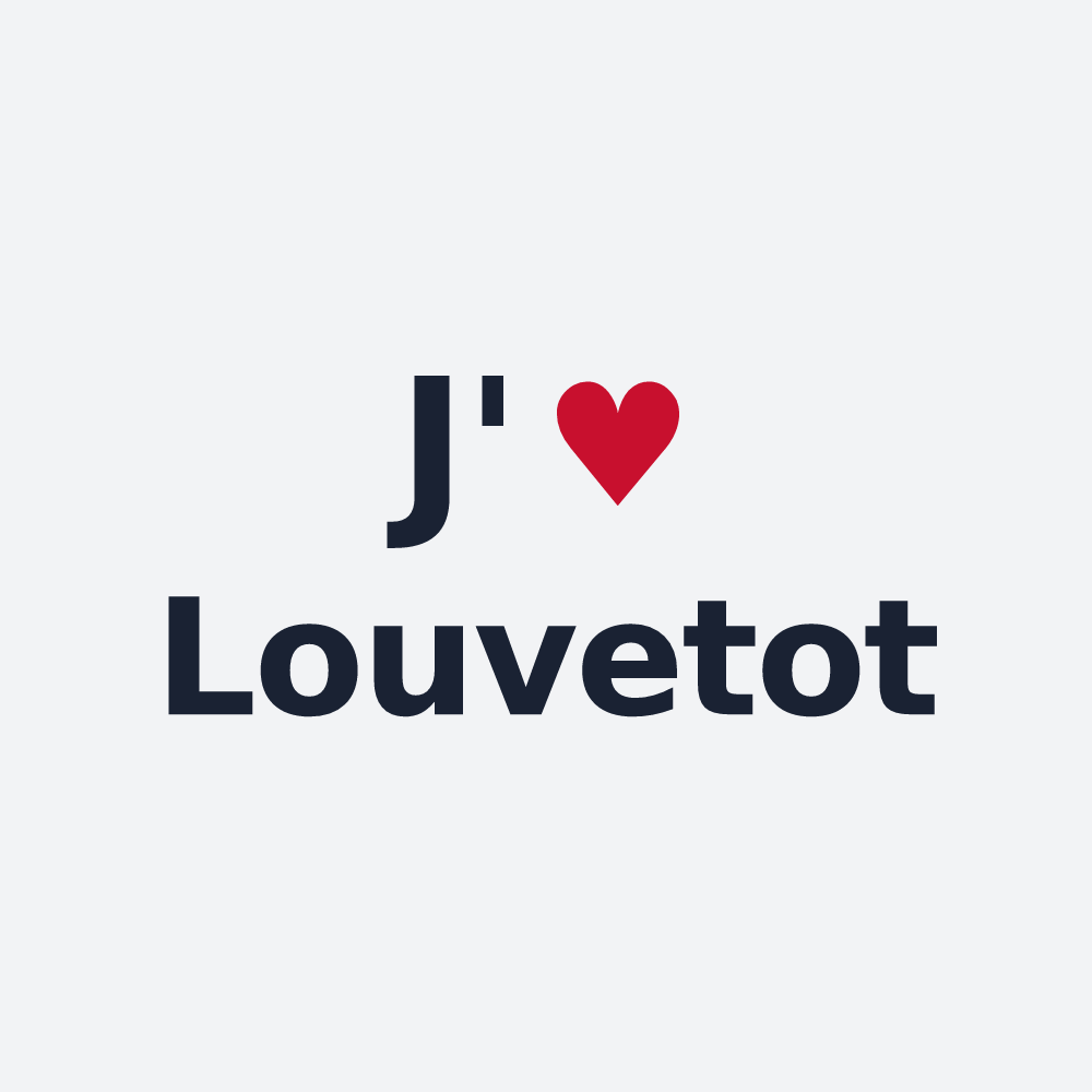 Poster personnalisé Louvetot — design « J'aime Louvetot » imprimé sur le poster