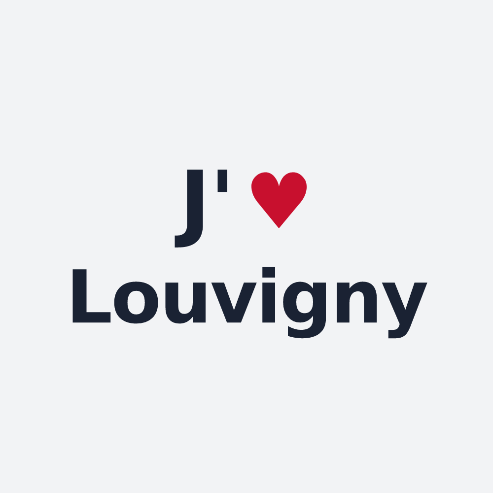 Poster personnalisé Louvigny — design « J'aime Louvigny » imprimé sur le poster