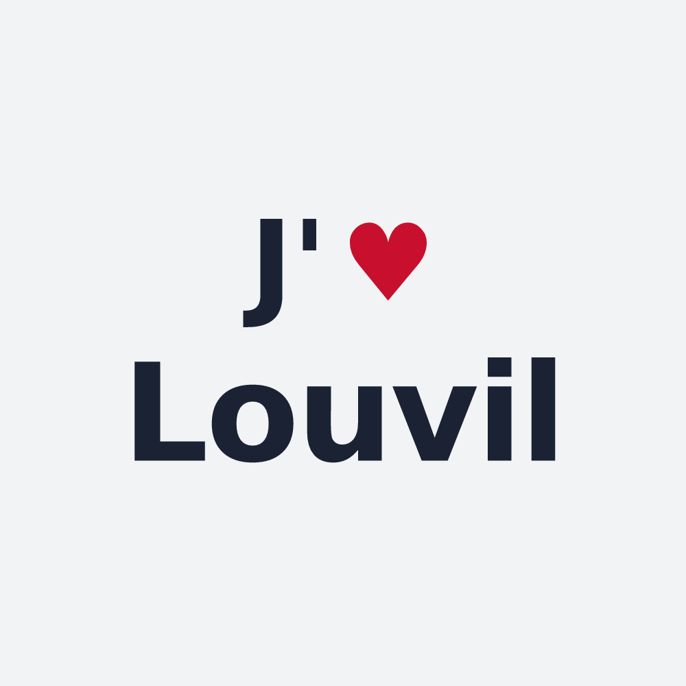 Poster personnalisé Louvil — design J'aime Louvil