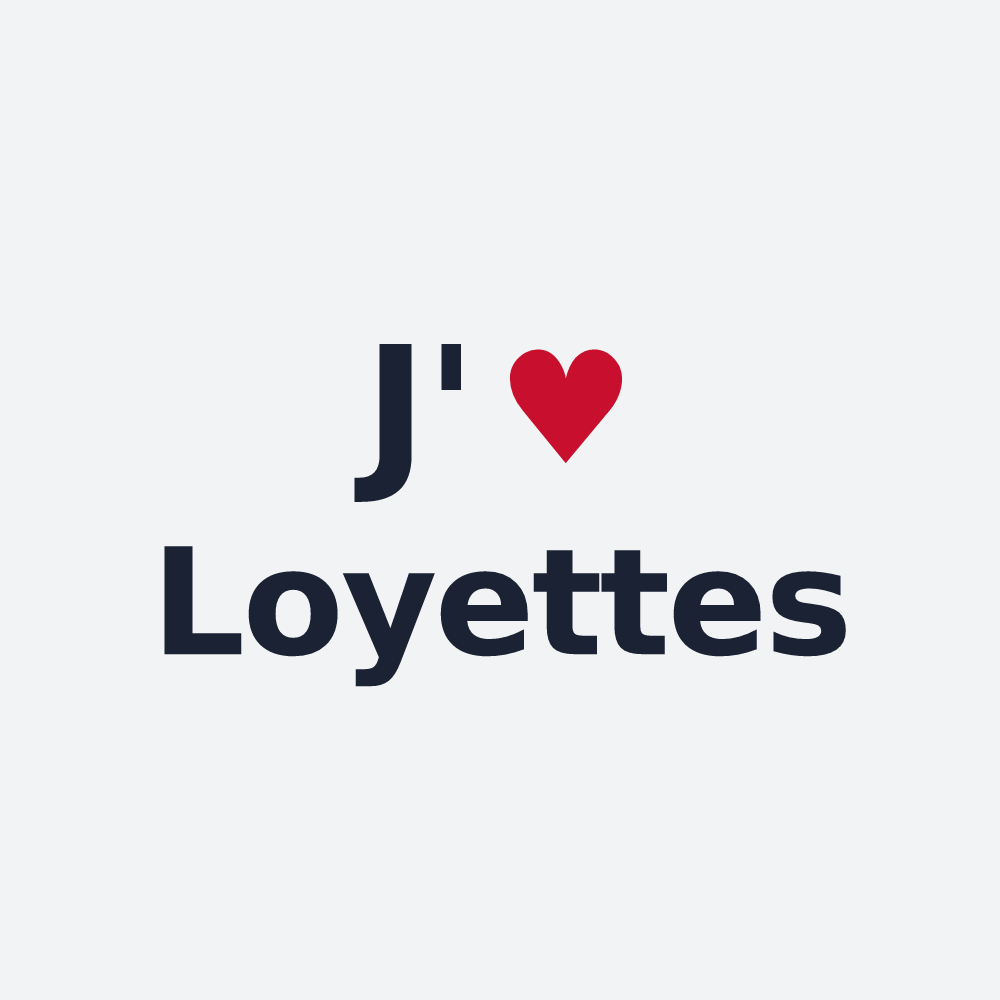 Poster personnalisé Loyettes — design « J'aime Loyettes » imprimé sur le poster
