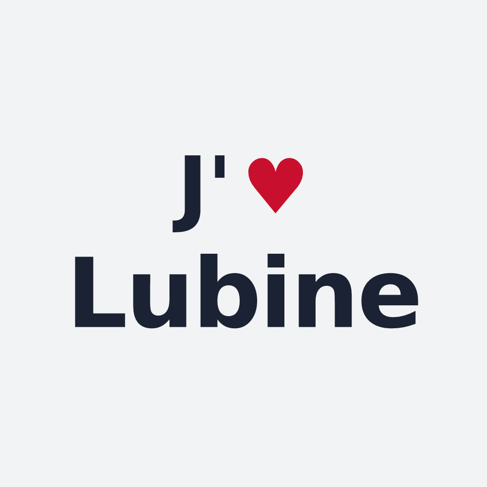 Poster personnalisé Lubine — design « J'aime Lubine » imprimé sur le poster