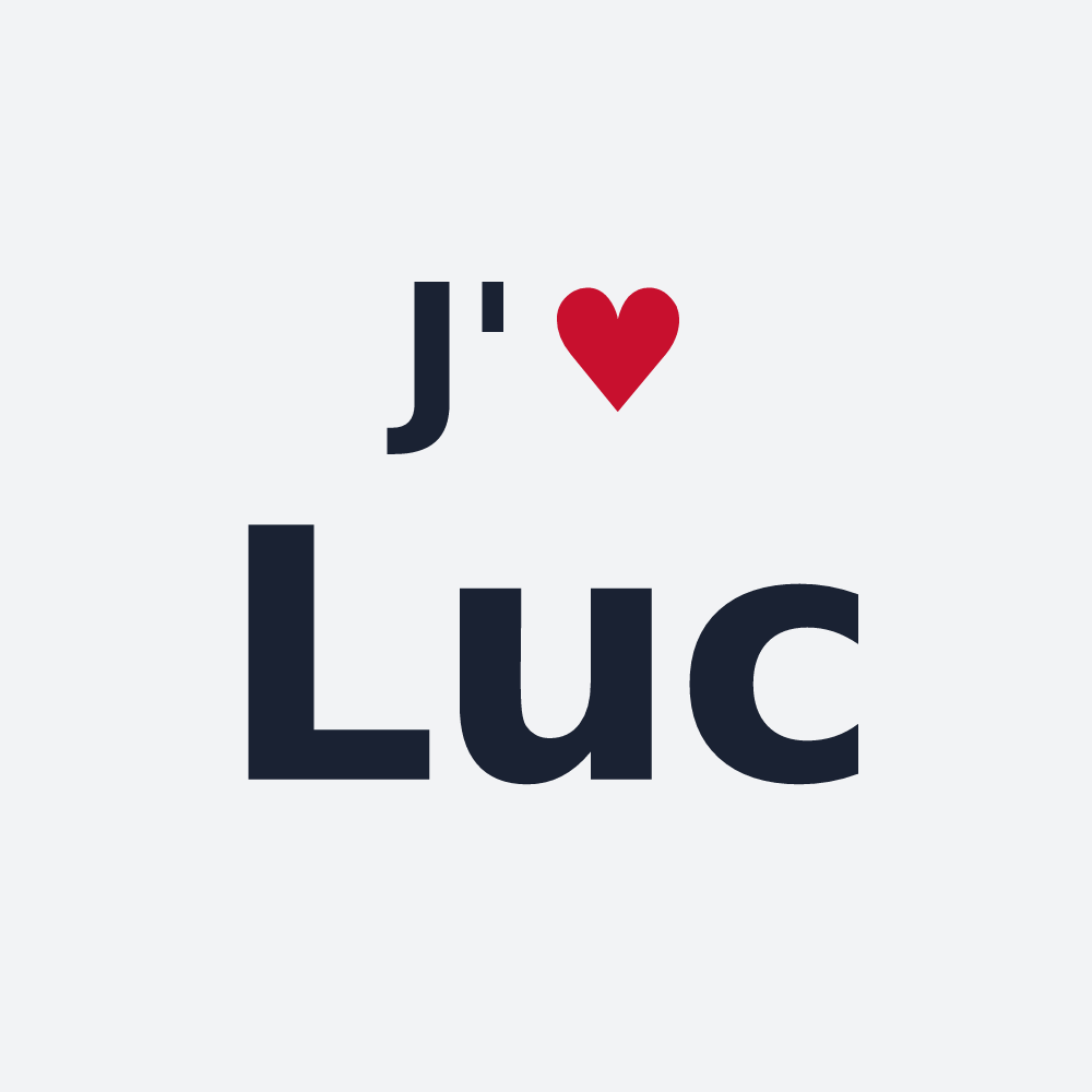 Poster personnalisé Luc — design « J'aime Luc » imprimé sur le poster