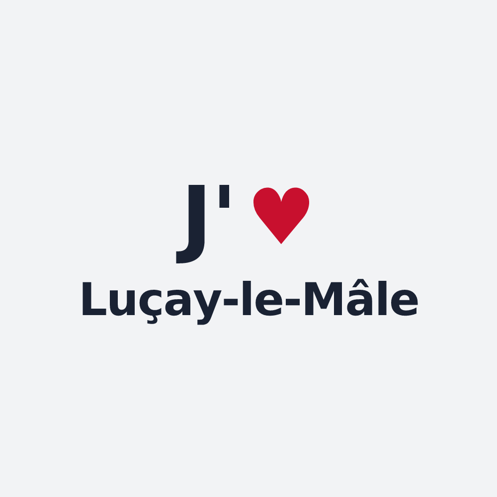 Poster personnalisé Luçay-le-Mâle — design J'aime Luçay-le-Mâle