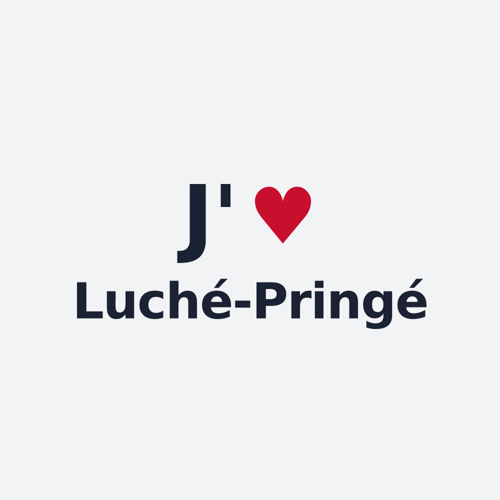 Poster personnalisé Luché-Pringé — design J'aime Luché-Pringé