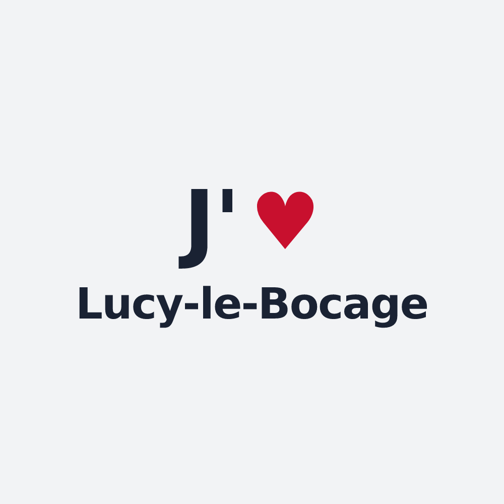 Poster personnalisé Lucy-le-Bocage — design « J'aime Lucy-le-Bocage » imprimé sur le poster