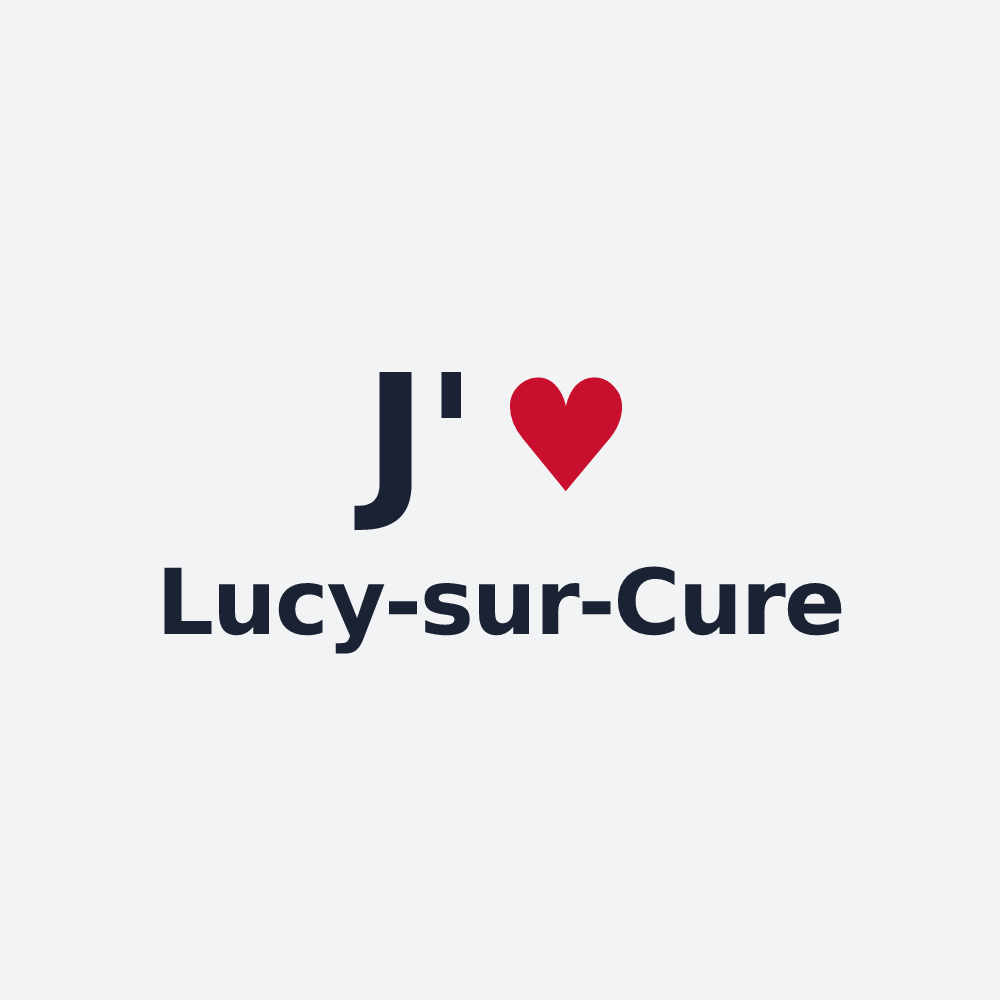 Poster personnalisé Lucy-sur-Cure — design J'aime Lucy-sur-Cure