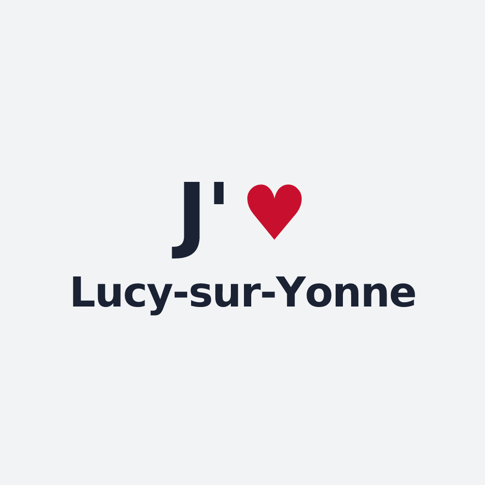 Poster personnalisé Lucy-sur-Yonne — design J'aime Lucy-sur-Yonne