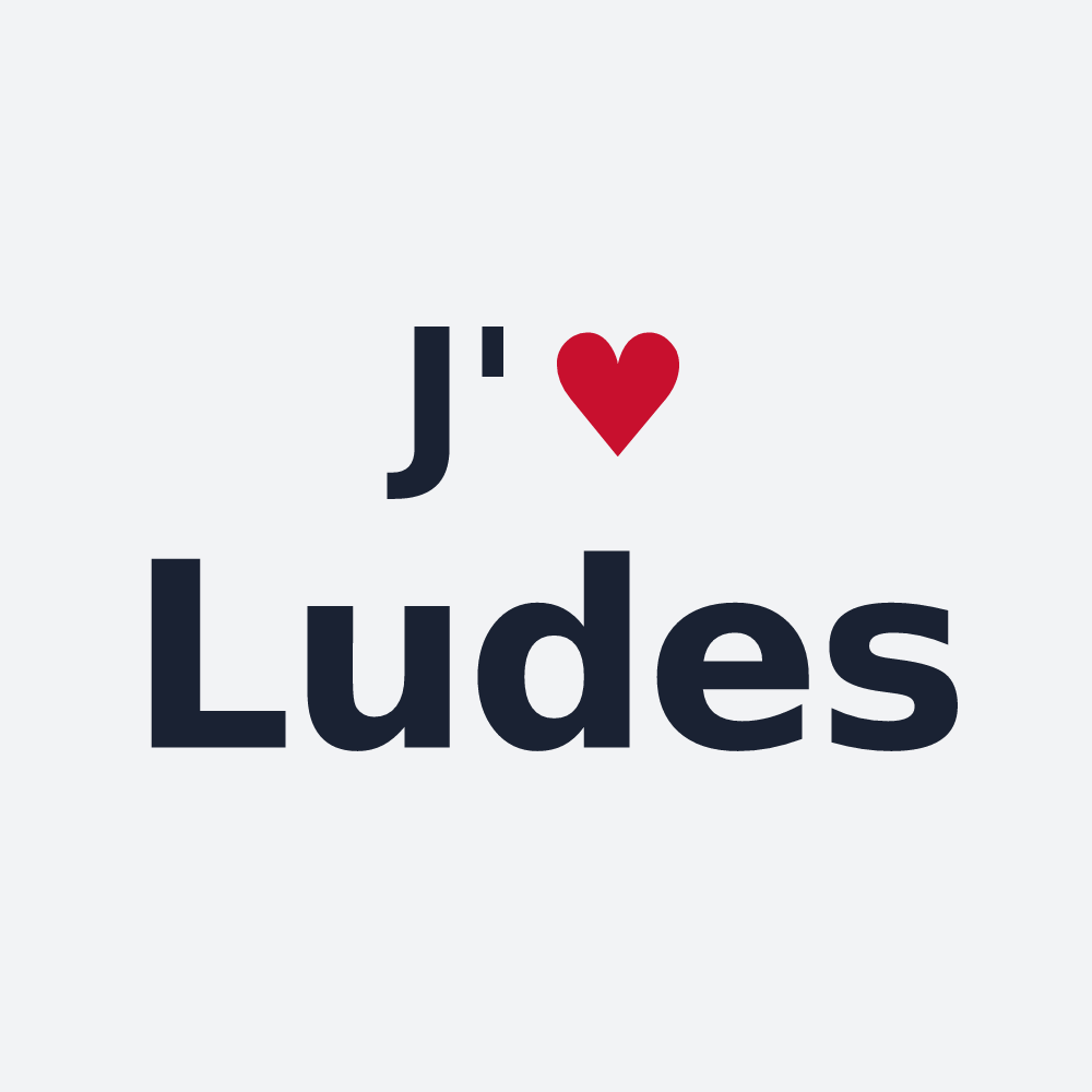 Poster personnalisé Ludes — design « J'aime Ludes » imprimé sur le poster