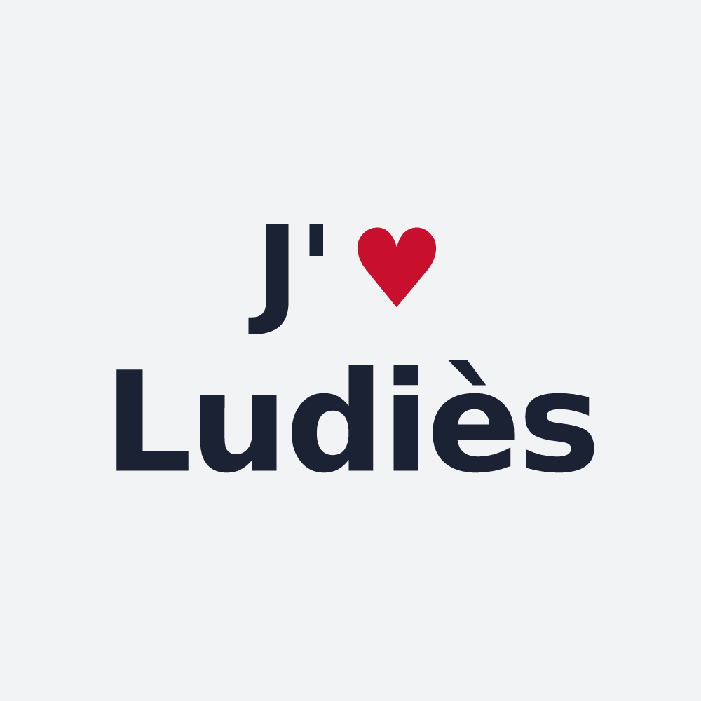 Poster personnalisé Ludiès — design J'aime Ludiès